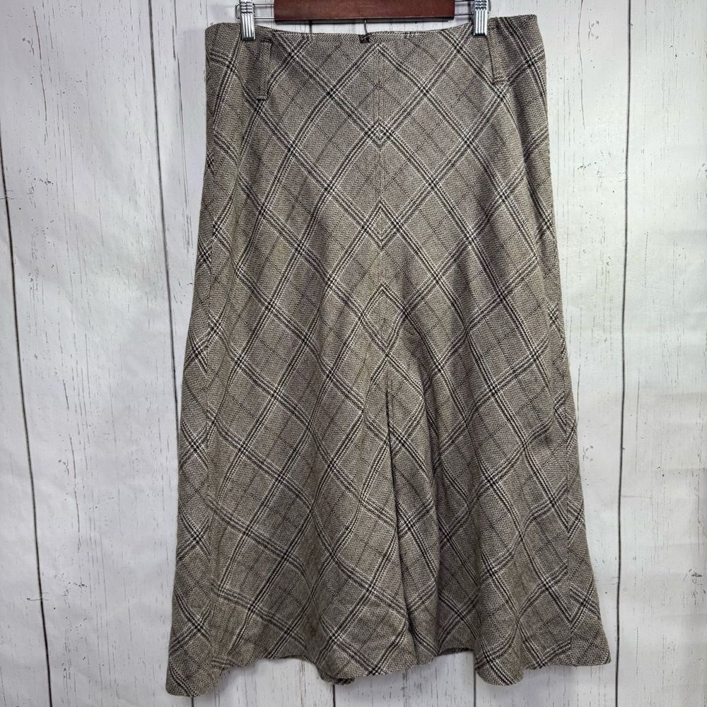 Jones Wear Plaid Wool Blend Midi Skirt Size 14 Dark Academia Classic Vintage